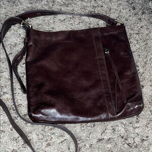 Dark Brown Leather Crossbody Bag- hobo brand